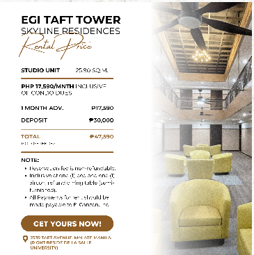 EGI Taft Tower rental price